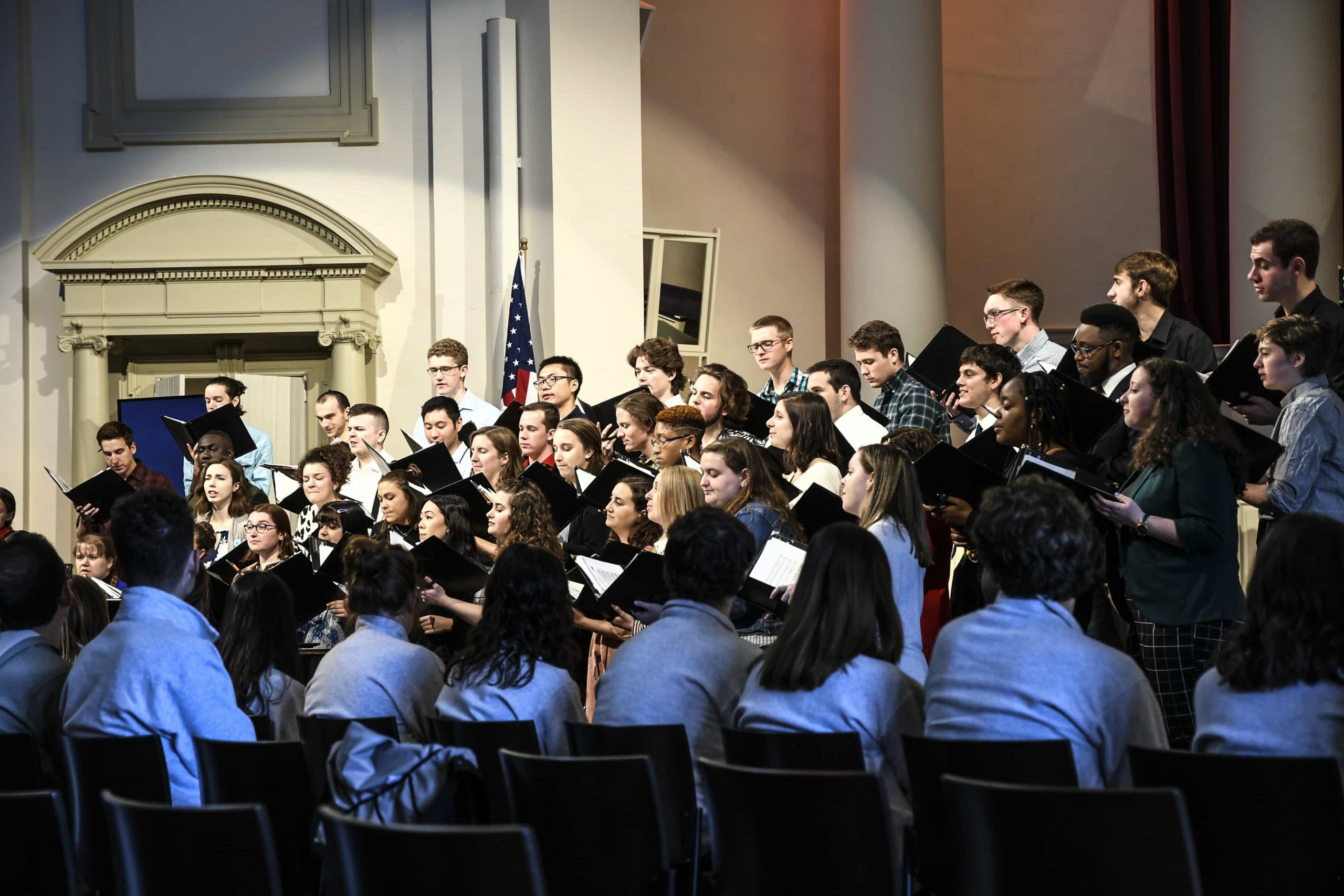 The Hendricks Chapel choir sang a mix of somber and upbeat tunes at