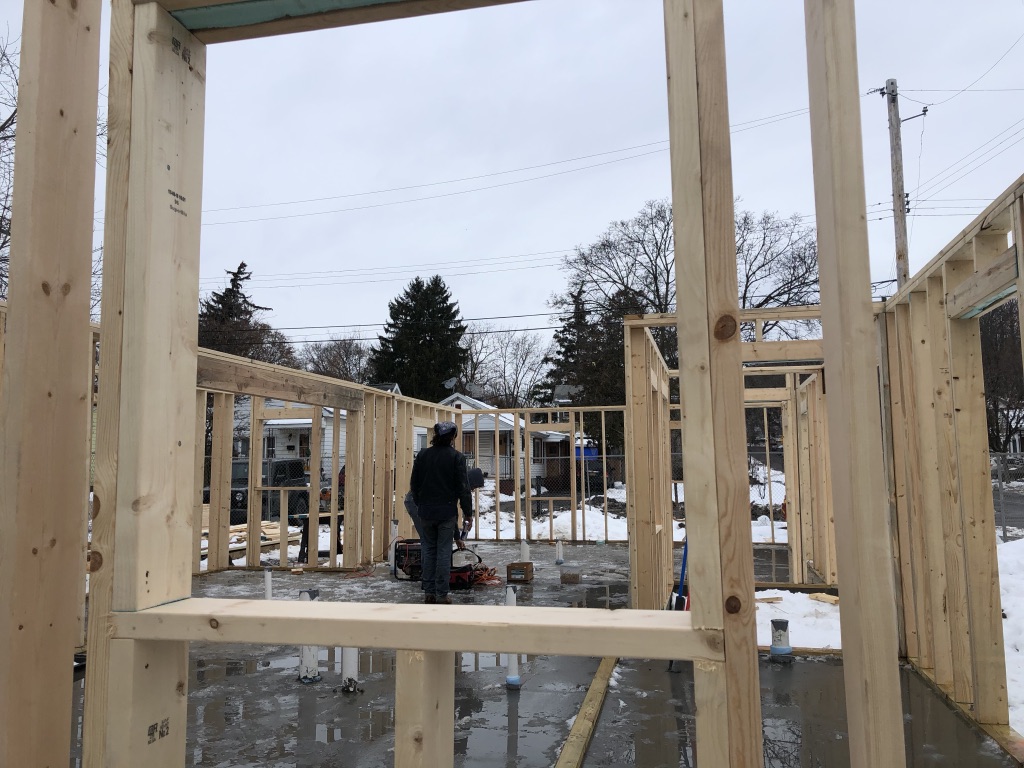 The newest construction site of more small homes to benefit the homeless courtesy of A Tiny Good Home project