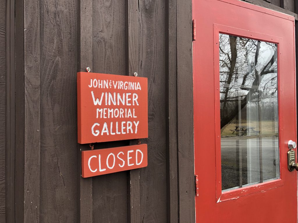 Closed gallery at Cazenovia's Stone Quarry Hill Art Park