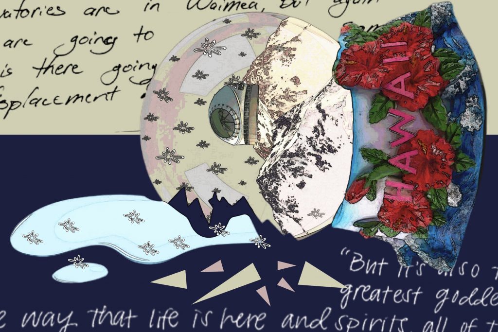 Collage of telescope in Hawaii from Aloha Aina project