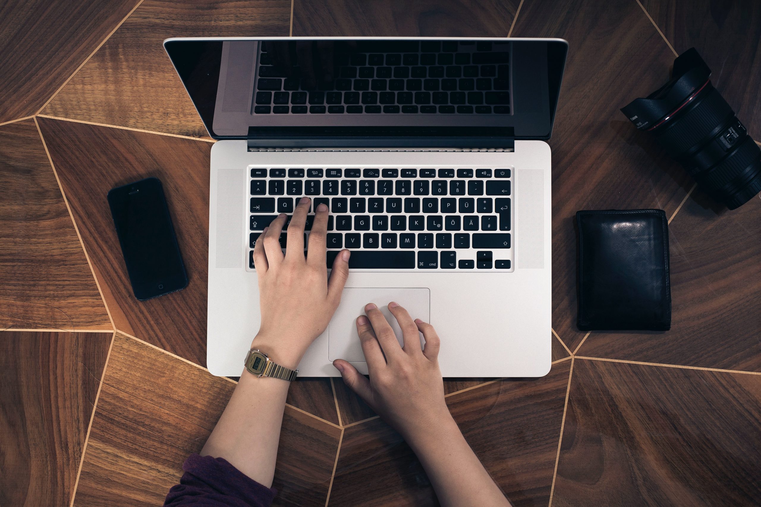 Person working on a laptop