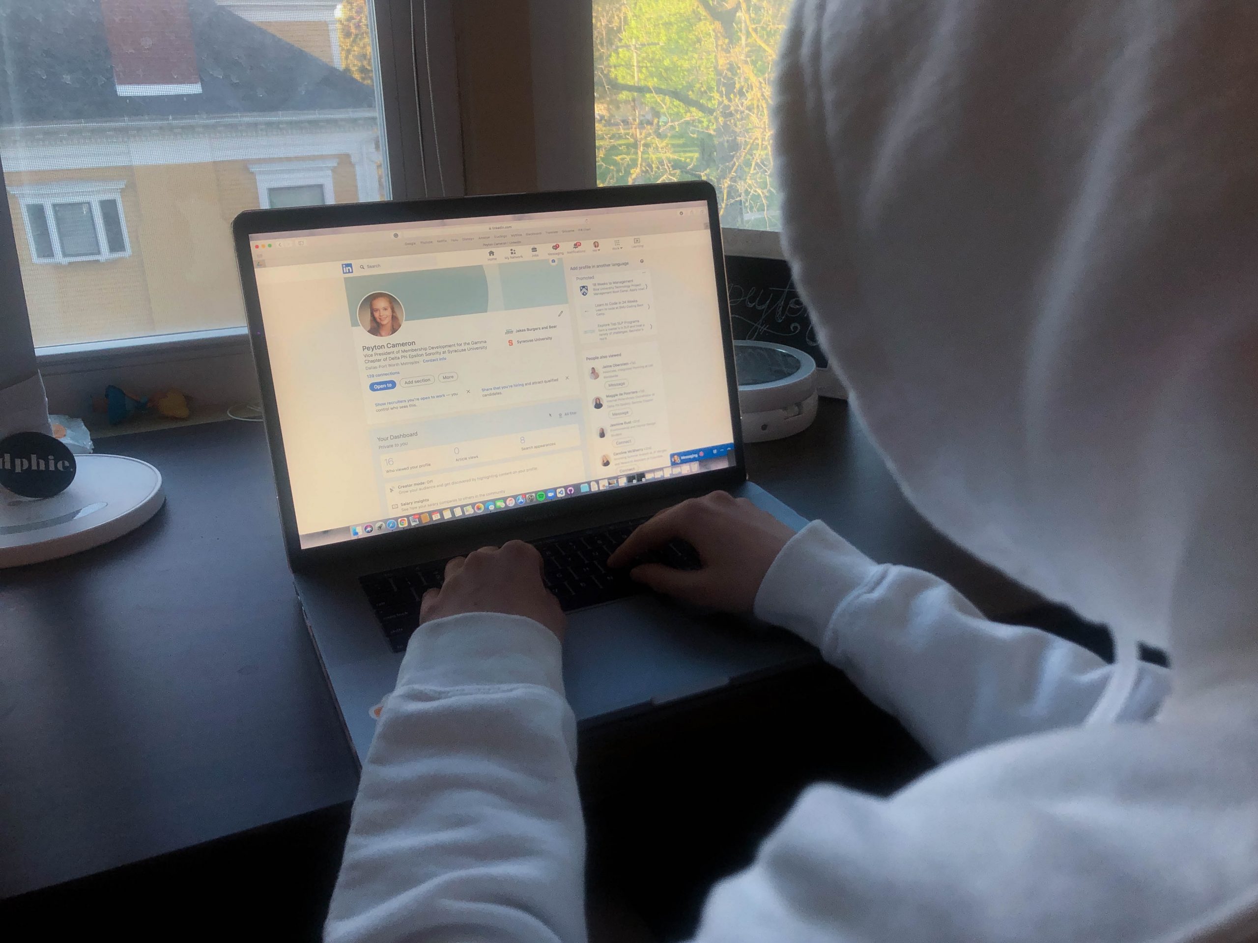 Person working on a laptop