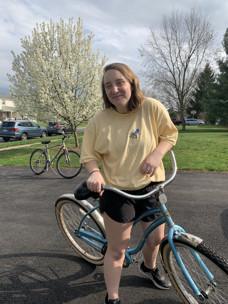 Allison Ingrum on bike in the Philadelphia suburbs