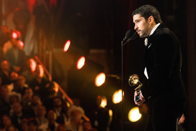Bad Bunny accepts the Best Música Urbana Album award for "DeBÍ TiRAR MáS FOToS" onstage during the 68th GRAMMY Awards at Crypto.com Arena on February 01, 2026 in Los Angeles, California.