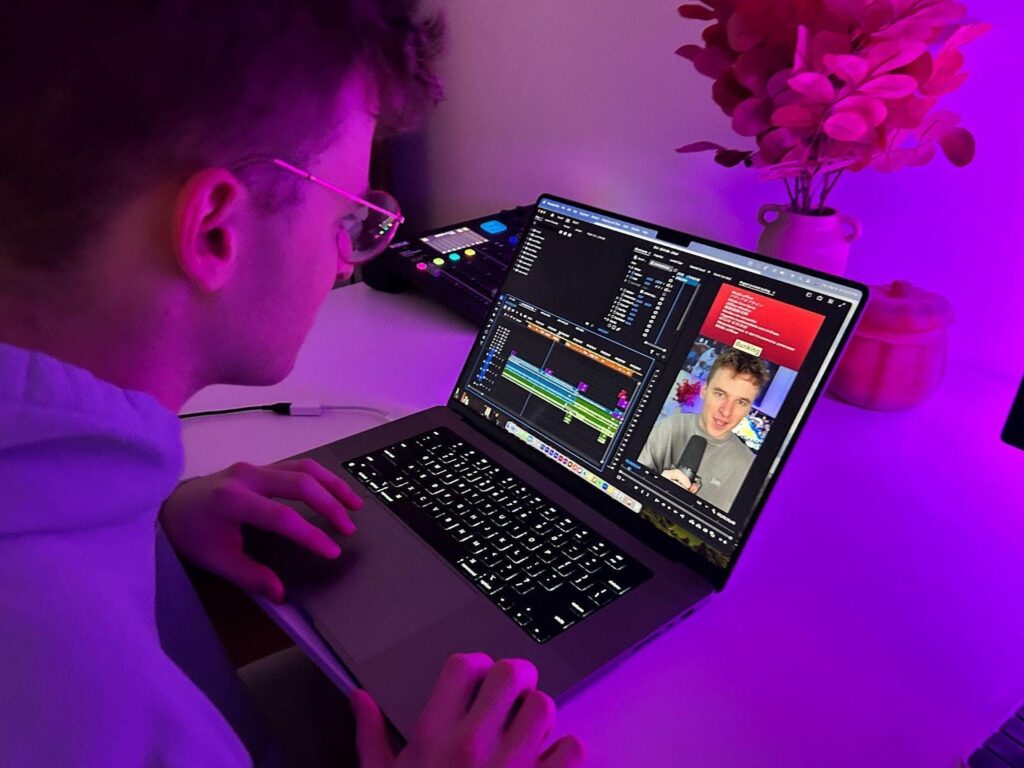 Ben Casalinho takes that raw footage and that he filmed of himself and edits it on Adobe Premiere Pro.