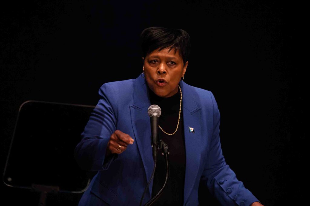 Syracuse Mayor Sharon Owens speaks at the New York State Democratic Convention in Syracuse, New York