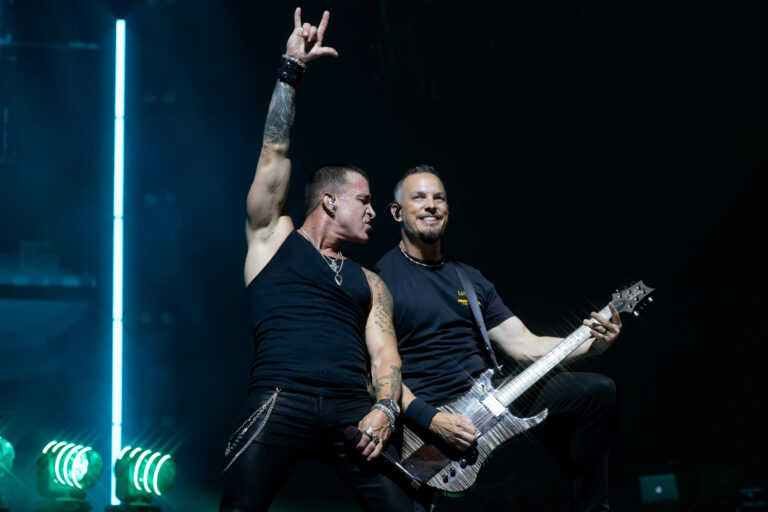Fans scream the lyrics to "Bullets" during the “Return of the Summer of '99 Tour” at the Empower FCU Amphitheater at Lakeview on Friday, July 11, 2025, in Syracuse, N.Y. Photo by Kayla Breen.