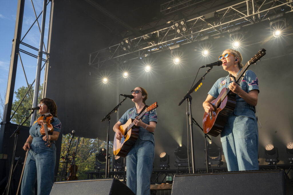 I’m With Her performs at Beak & Skiff Apple Orchards in Lafayette, N.Y., on Friday, July 25, 2025. The folk trio — Sara Watkins, Sarah Jarosz and Aoife O’Donovan — opened for Iron & Wine with a 13-song set including “Ryland” and “Mother Eagle.”
