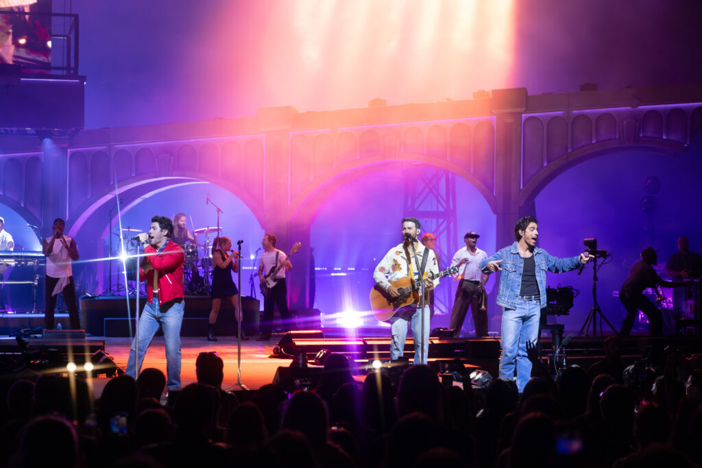 The Jonas Brothers celebrate 20 years as a band during the JONAS20: Greetings From Your Hometown Tour at Empower Federal Credit Union Amphitheater at Lakeview in Syracuse, NY on Tuesday, Aug. 19, 2025. Photo by Kayla Breen.