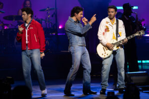 The Jonas Brothers celebrate 20 years as a band during the JONAS20: Greetings From Your Hometown Tour at Empower Federal Credit Union Amphitheater at Lakeview in Syracuse, NY on Tuesday, Aug. 19, 2025. Photo by Kayla Breen.