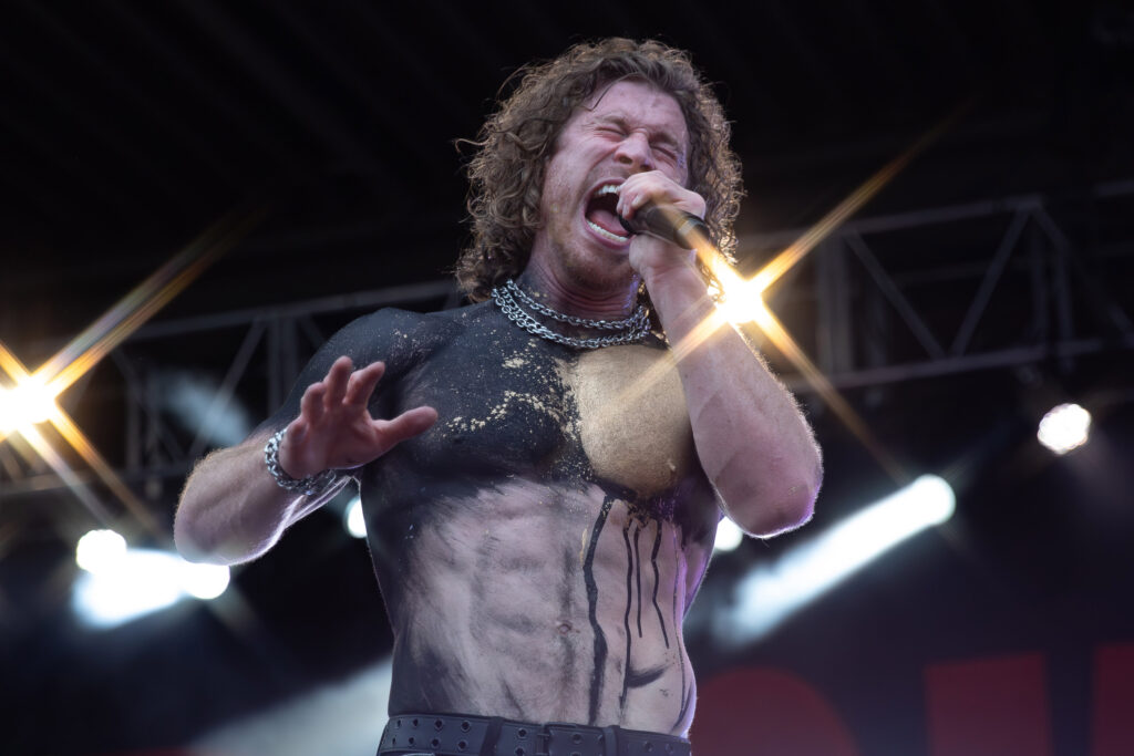 Nothing More vocalist Jonny Hawkins performs during the Krockathon Reboot at the New York State Fairgrounds Saturday, July 26, 2025 in Syracuse, N.Y. Photo by Kayla Breen.