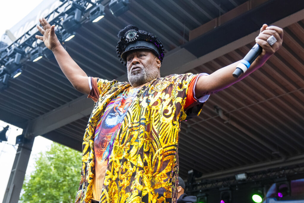 George Clinton walks onto the Chevy Court stage on the opening day of the New York State Fair on Aug, 20, 2025. (Photo by Troy Conner)