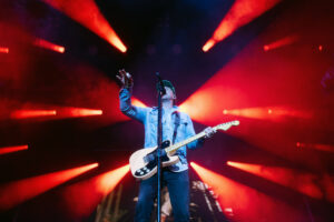 All Time Low Lead Vocalist Alex Gaskarth performs "SUCKERPUNCH" on the Suburban Park Stage at the 2025 New York State Fair on Saturday.