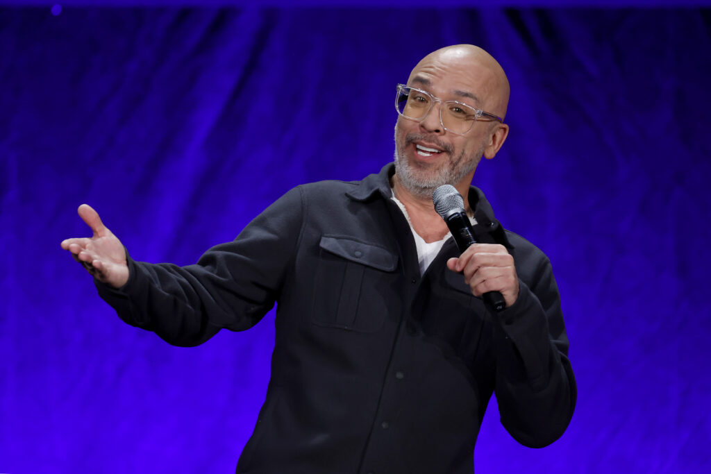 Jo Koy speaks onstage during CinemaCon 2022 - Universal Pictures and Focus Features Invites You to a Special Presentation Featuring Footage from its Upcoming Slate at The Colosseum at Caesars Palace during CinemaCon, the official convention of the National Association of Theatre Owners, on April 27, 2022 in Las Vegas, Nevada.