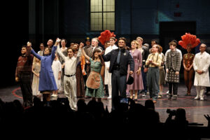 The cast take a bow onstage during Stranger Things: The First Shadow - Broadway Opening Night at Marquis Theatre on April 22, 2025 in New York City.