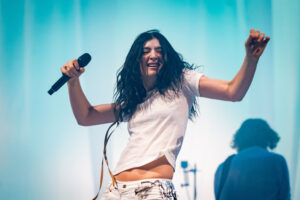 Lorde performs during day three of Glastonbury festival 2025 at Worthy Farm, Pilton on June 27, 2025 in Glastonbury, England.
