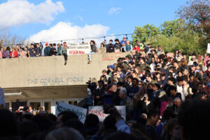 Hundreds marched across Cornell University's campus on Oct. 5, 2026, to protest the administration's handling of a 2024 gang rape alleged at Chi Phi fraternity house.