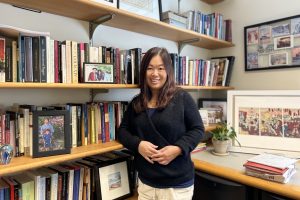 History Prof. Junko Takeda in her Syracuse University office.