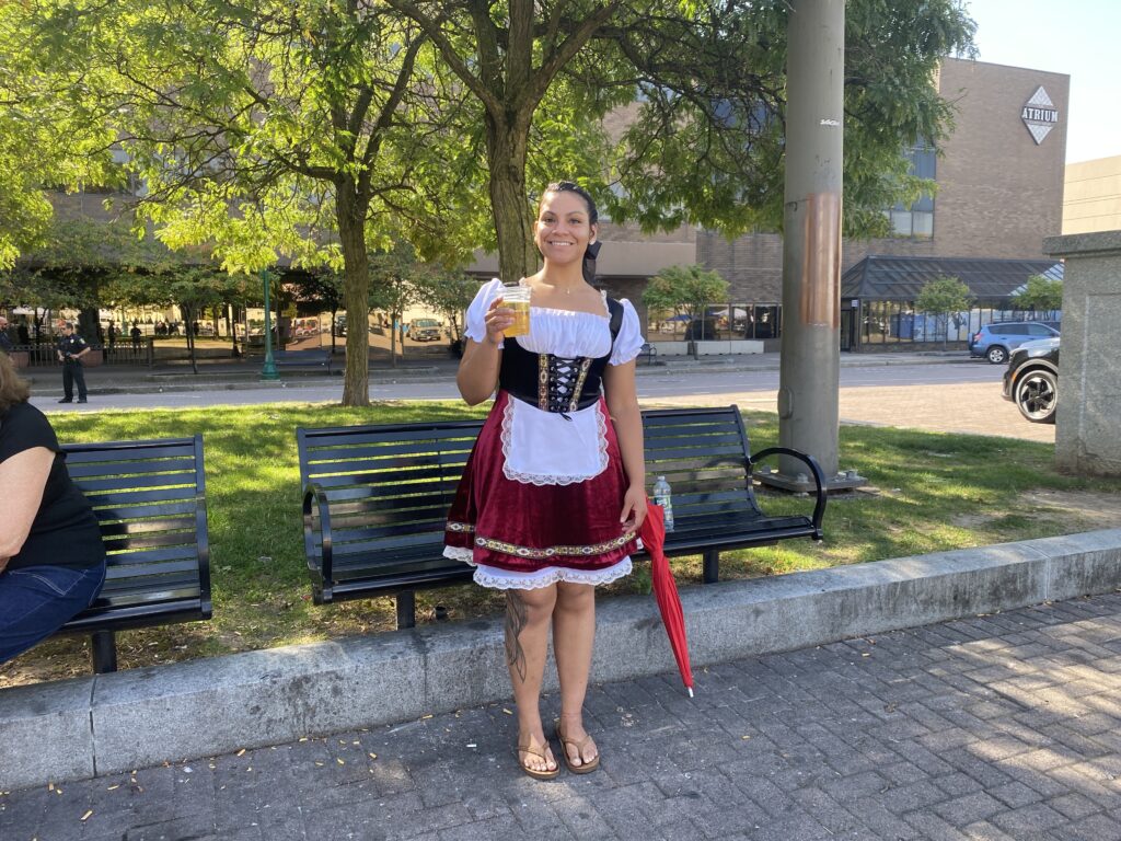 Keishil Lopez wore a classic dirndl in her very first Oktoberfest.