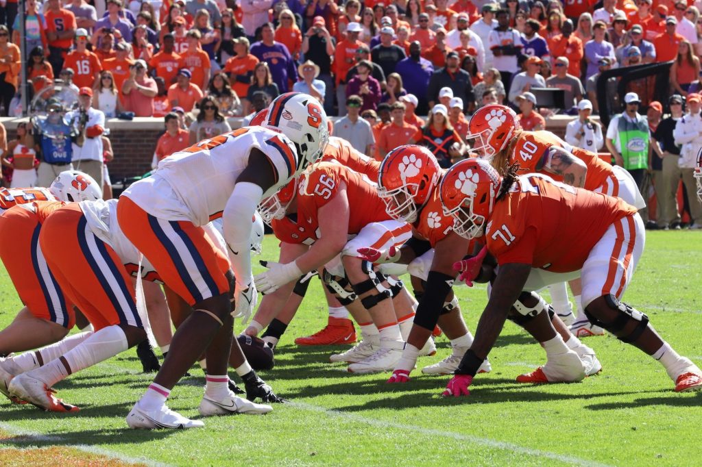 Syracuse football faces off with No. 5 Clemson Tigers in Clemson, South Carolina on October 22, 2022.