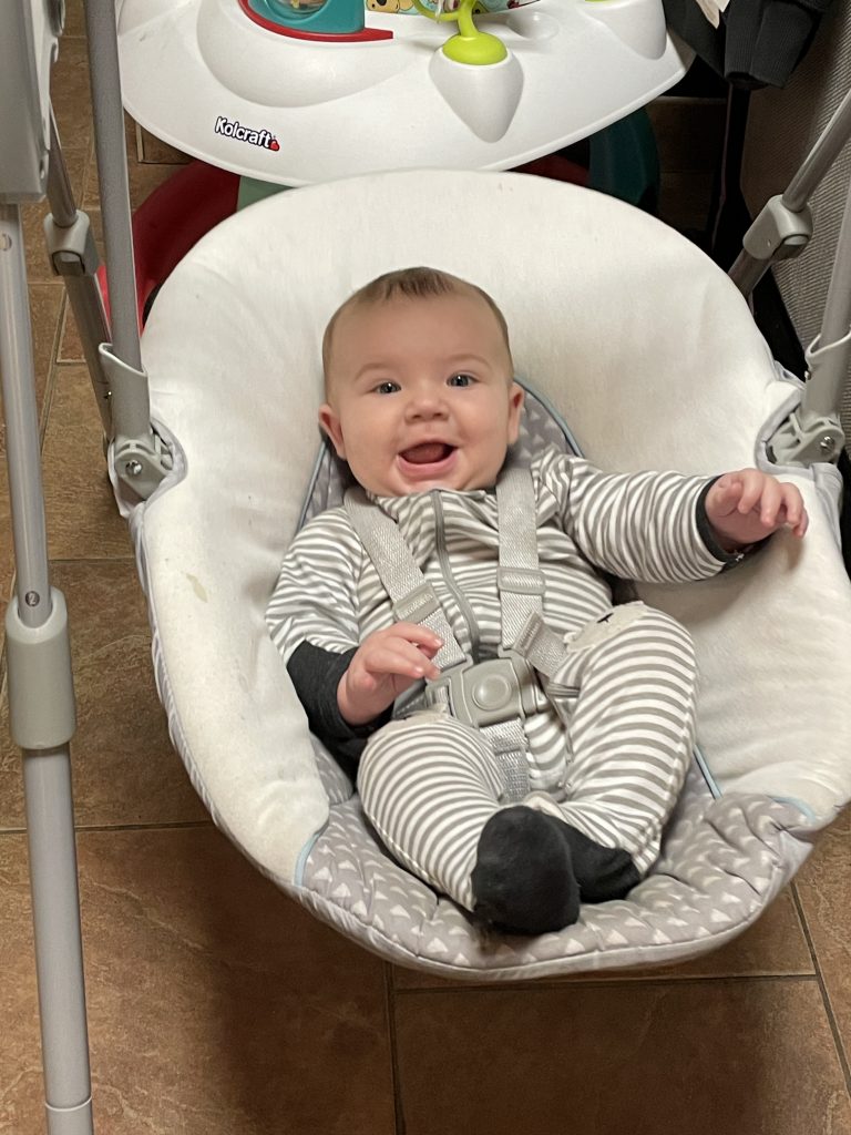 Baby in a bassinet