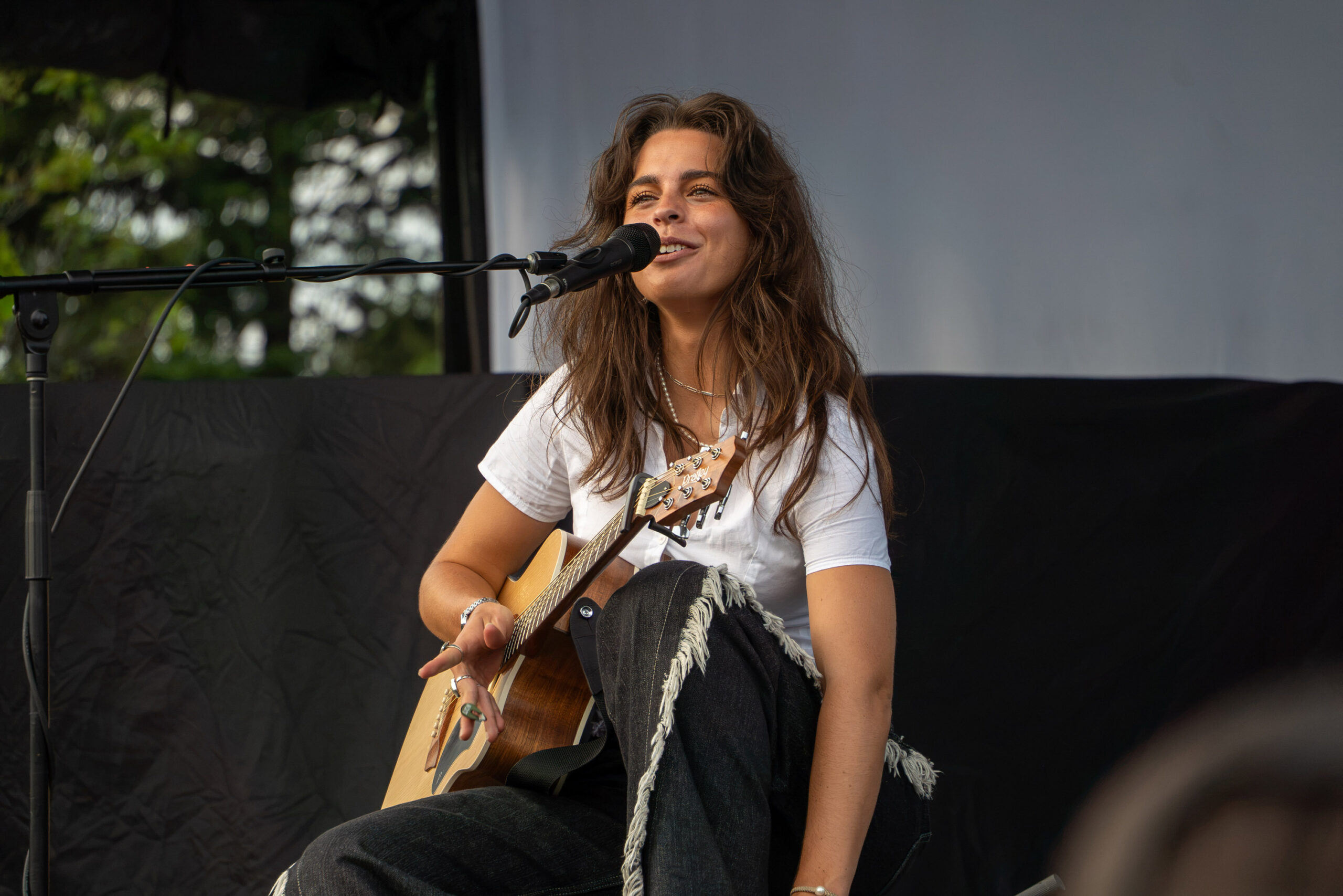Steph Strings shows off her guitar talent opening for Jesse Welles at Beak and Skiff Apple Orchards on Saturday, August 1, 2026.