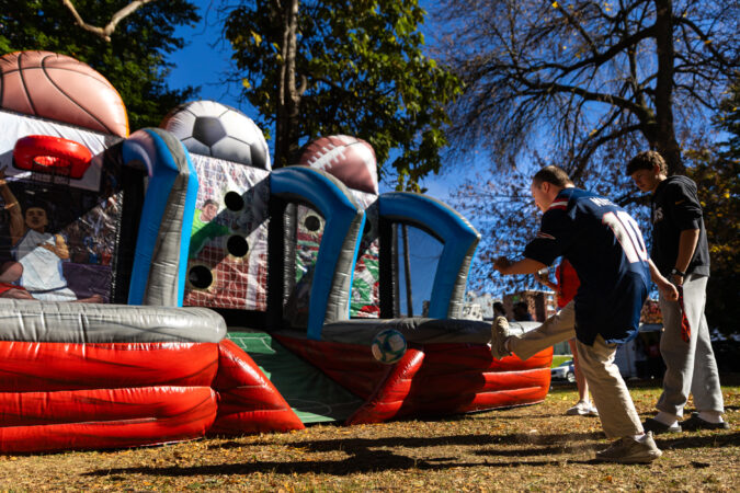 Football, basketball, and soccer games were being used at the Harvest Fest on Sunday, Oct. 18, 2026 at Walnut Park.