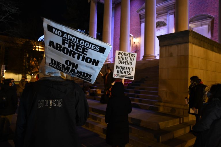 Students gathered outside Hendricks Chapel on Dec. 1, 2021, in hopes of upholding Roe v. Wade, which is gripping national headlines.