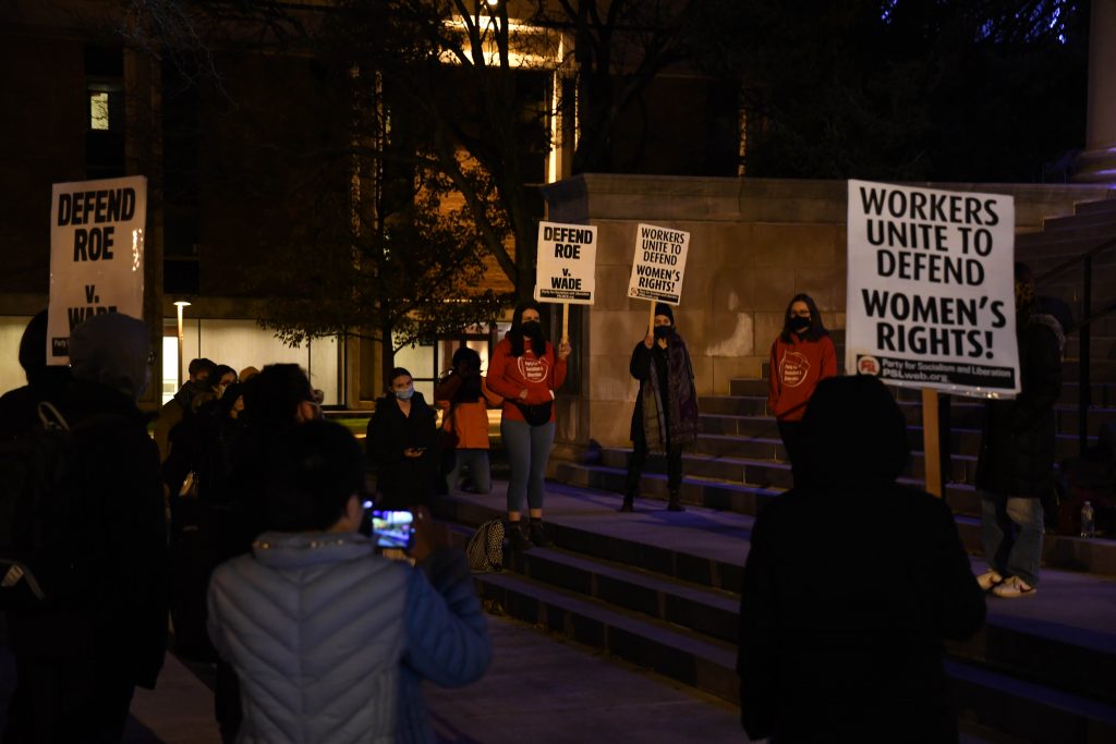 Students gathered outside Hendricks Chapel on Dec. 1, 2021, in hopes of upholding Roe v. Wade, which is gripping national headlines.
