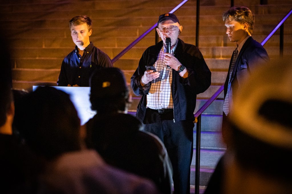 Syracuse University students gathered outside Hendrick's Chapel for a candlelight vigil in honor of Hunter Brooks Watson and Vincent Gian Maugeri, two brothers of the Phi Kappa Psi fraternity who lost their lives to distracted driving.