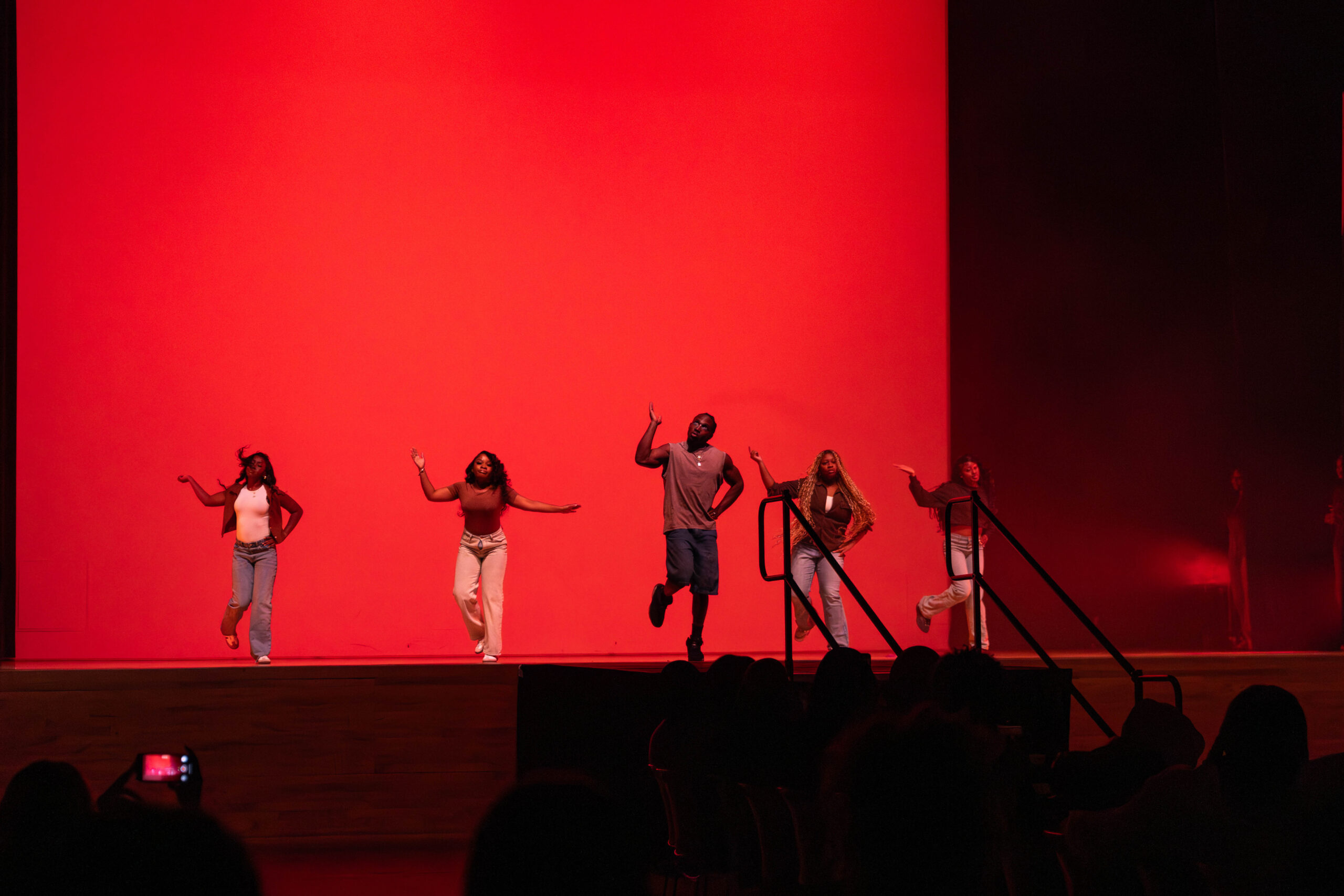 Syracuse’s One World Dance Team performs at the Rip the Runway event in Goldstein Auditorium on November 2, 2025. The event, hosted by the African Student Union and the Fashion and Design Society, showcased work from various designers and student dance teams.