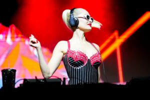 Former 'Real Housewives of Beverly Hills' star Erika Jayne performs as DJ Pretty Mess at the Chevy Court Stage at the New York State Fair on Aug. 28, 2026.