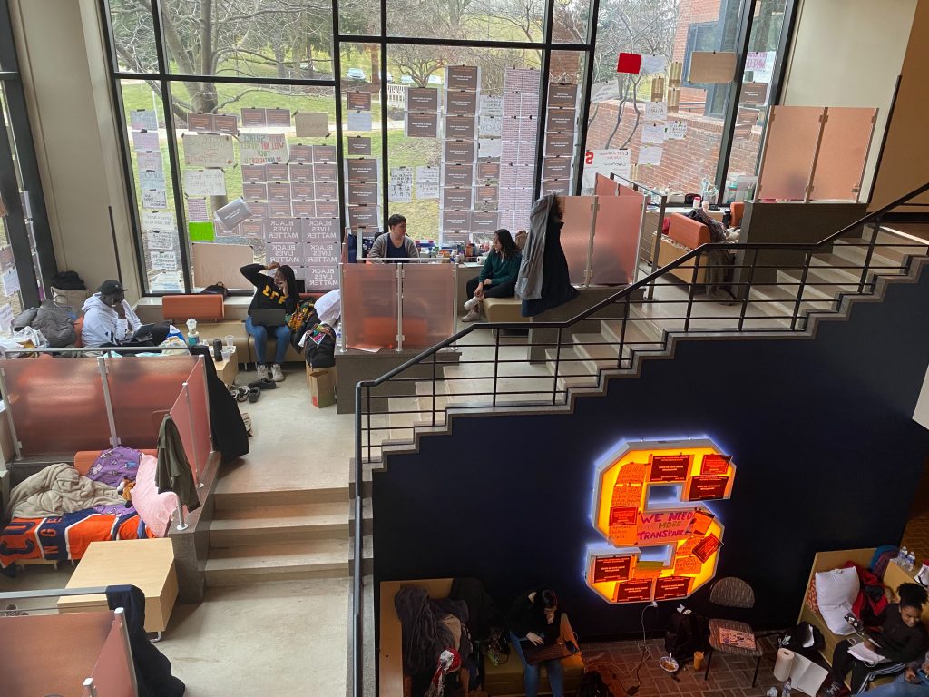 #NotAgainSU - Negotiations Day 3 -Crouse-Hinds Hall Lobby - March 4, 2020
