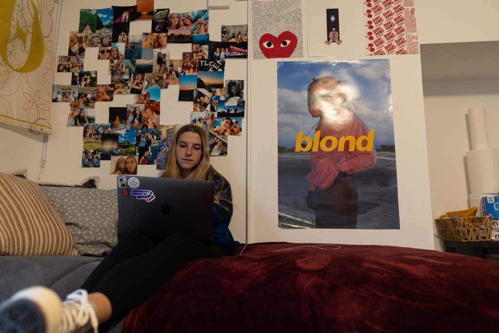 Toni Meehan sits on her bed on October 3rd, 2022.