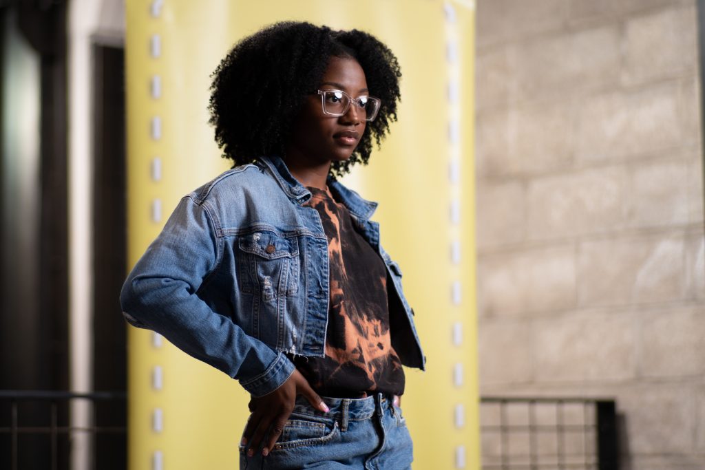 Upcycled outfit at Syracuse Fashion Week makes recycling chic