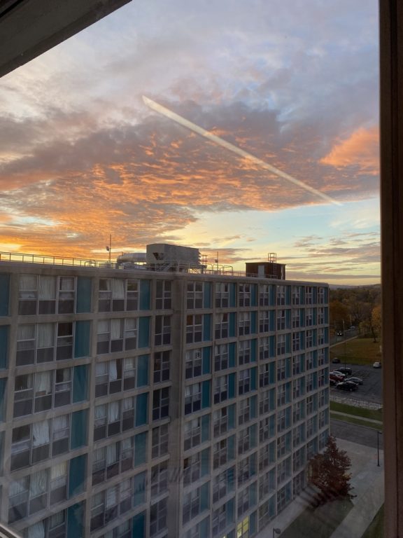 Sunset at Dellplain Hall in Syracuse NY