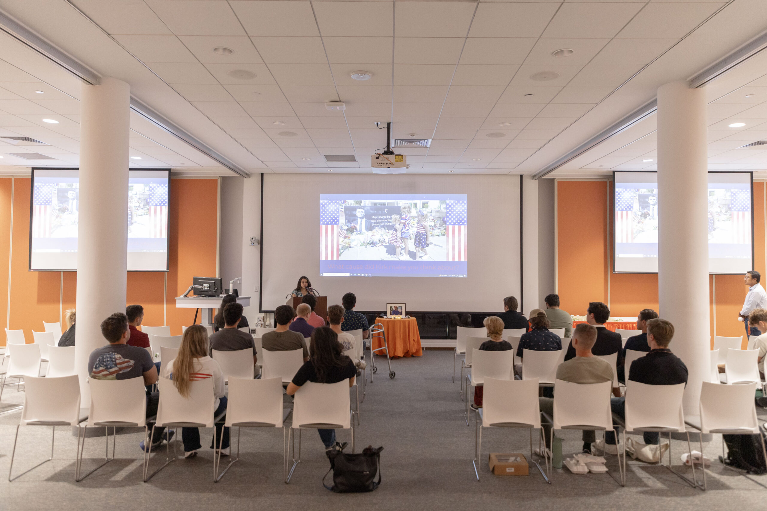 Cuse College Republicans, the primary student organization for conservative political leanings on campus, hosted a vigil for Charlie Kirk at the Schine Student Center on Tuesday night. Kirk died Sept. 10 after being shot while speaking at Utah Valley University in Orem, Utah.