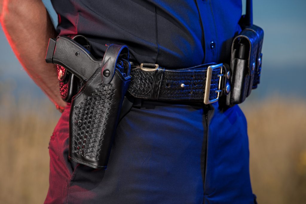 Closeup of Police Officer Belt