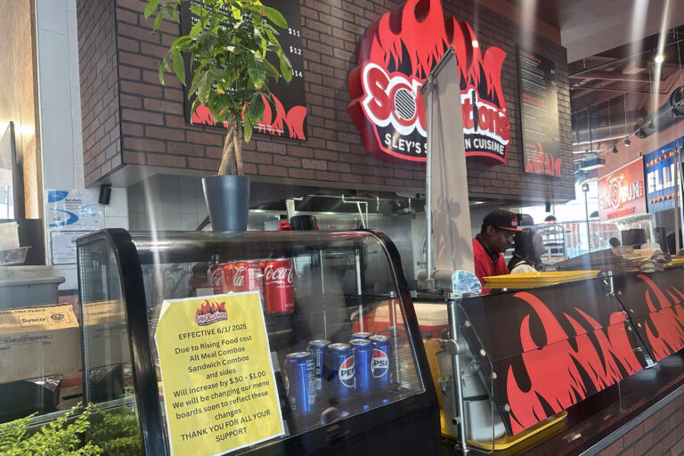 Soulutions restaurant in downtown Syracuse’s Salt City Market posted a flier on June 1 announcing price increases on all meal combos, sandwich combos, and sides.