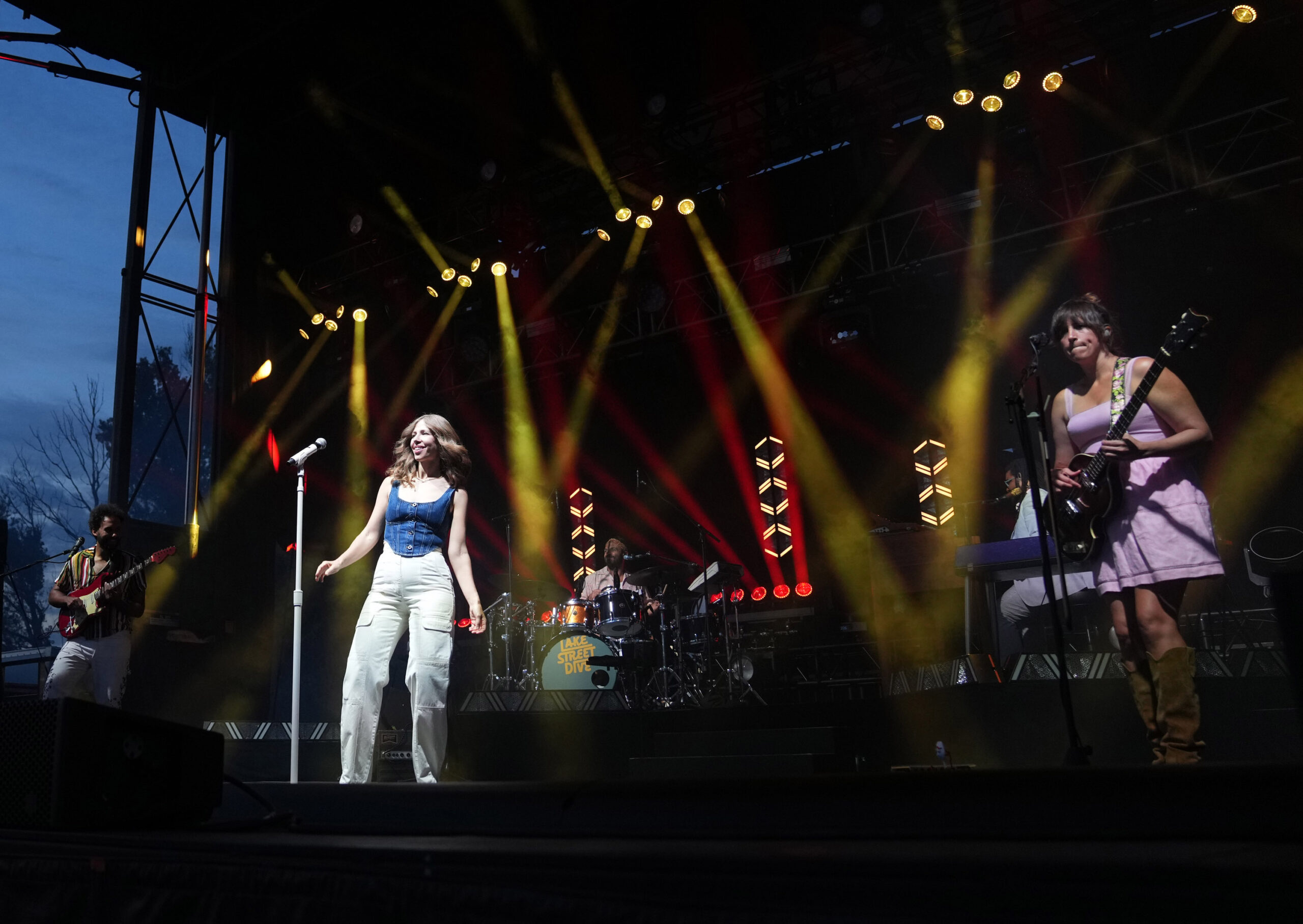 Lake Street Dive performs to a near-capacity crowd at Beak & Skiff Apple Orchards in LaFayette, New York, on Wednesday, Aug. 5, 2026 .