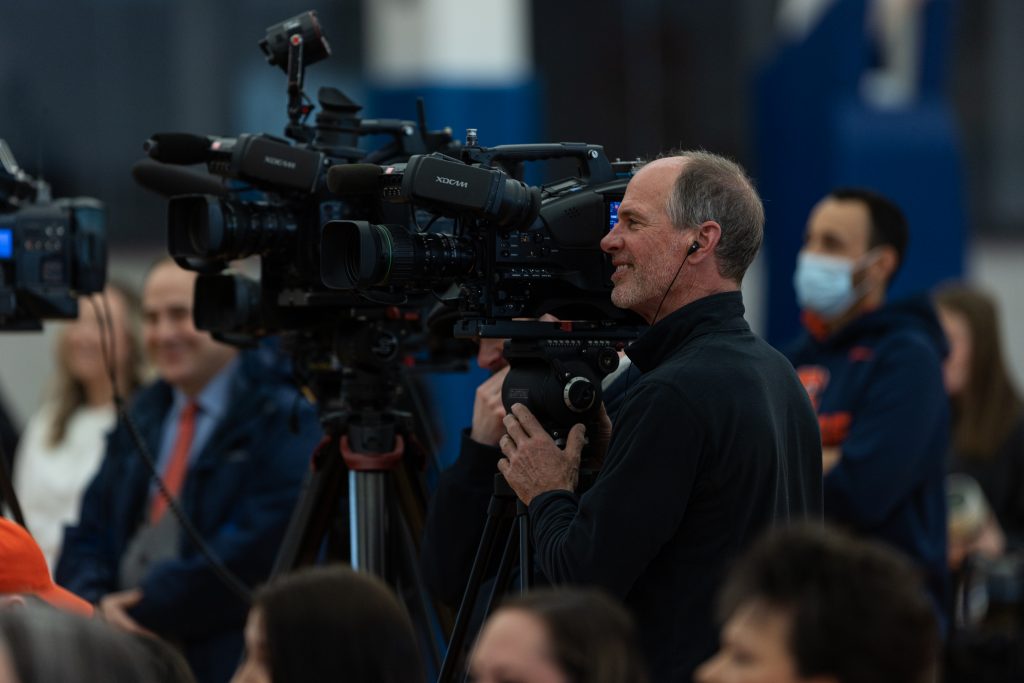 Media were out in full force at Felisha Legette-Jack's introductory press conference in the Melo Center on March 28th, 2022.