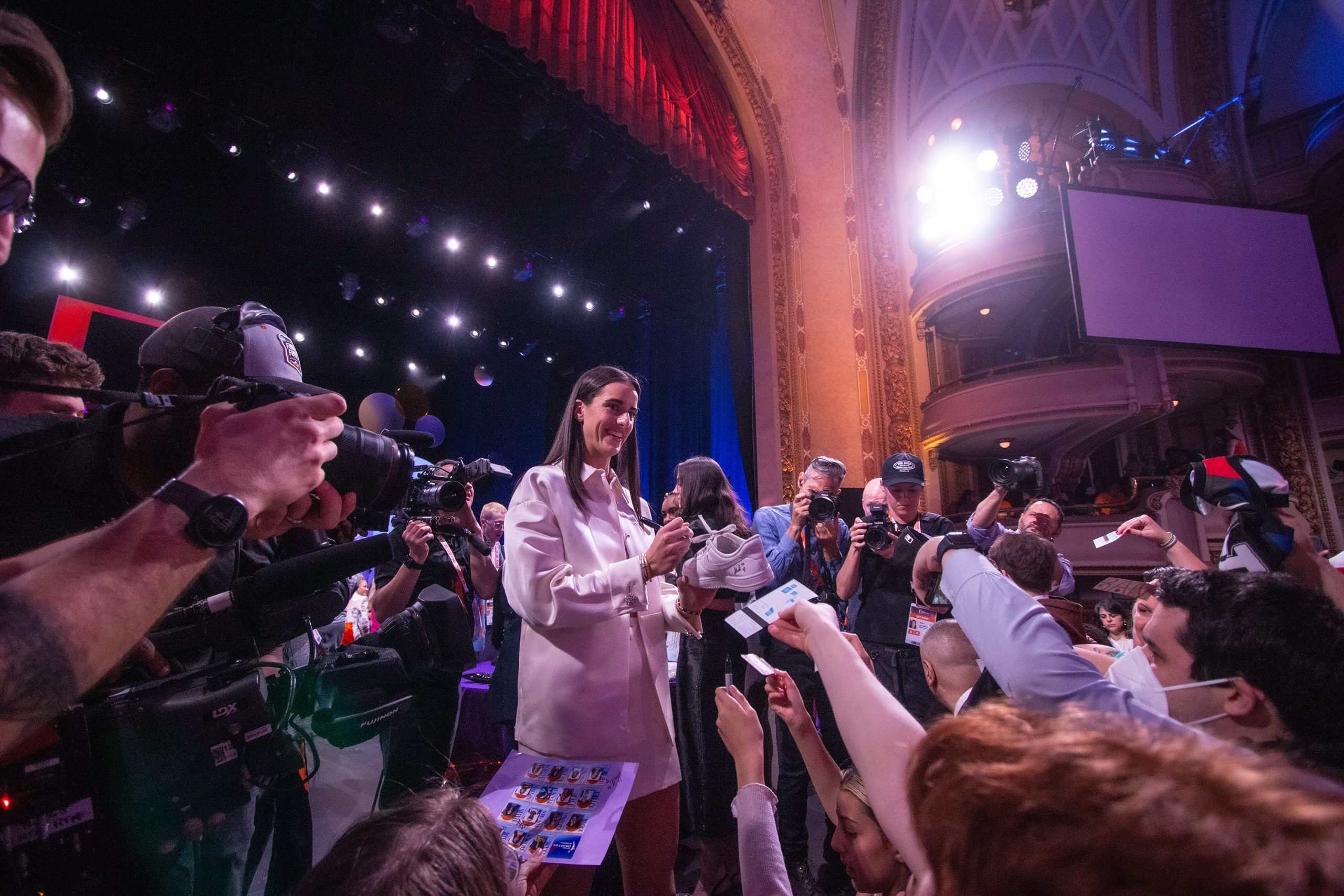Caitlin Clark at the WNBA Draft held at the Brooklyn Academy of Music on April 15, 2024 in New York, New York.