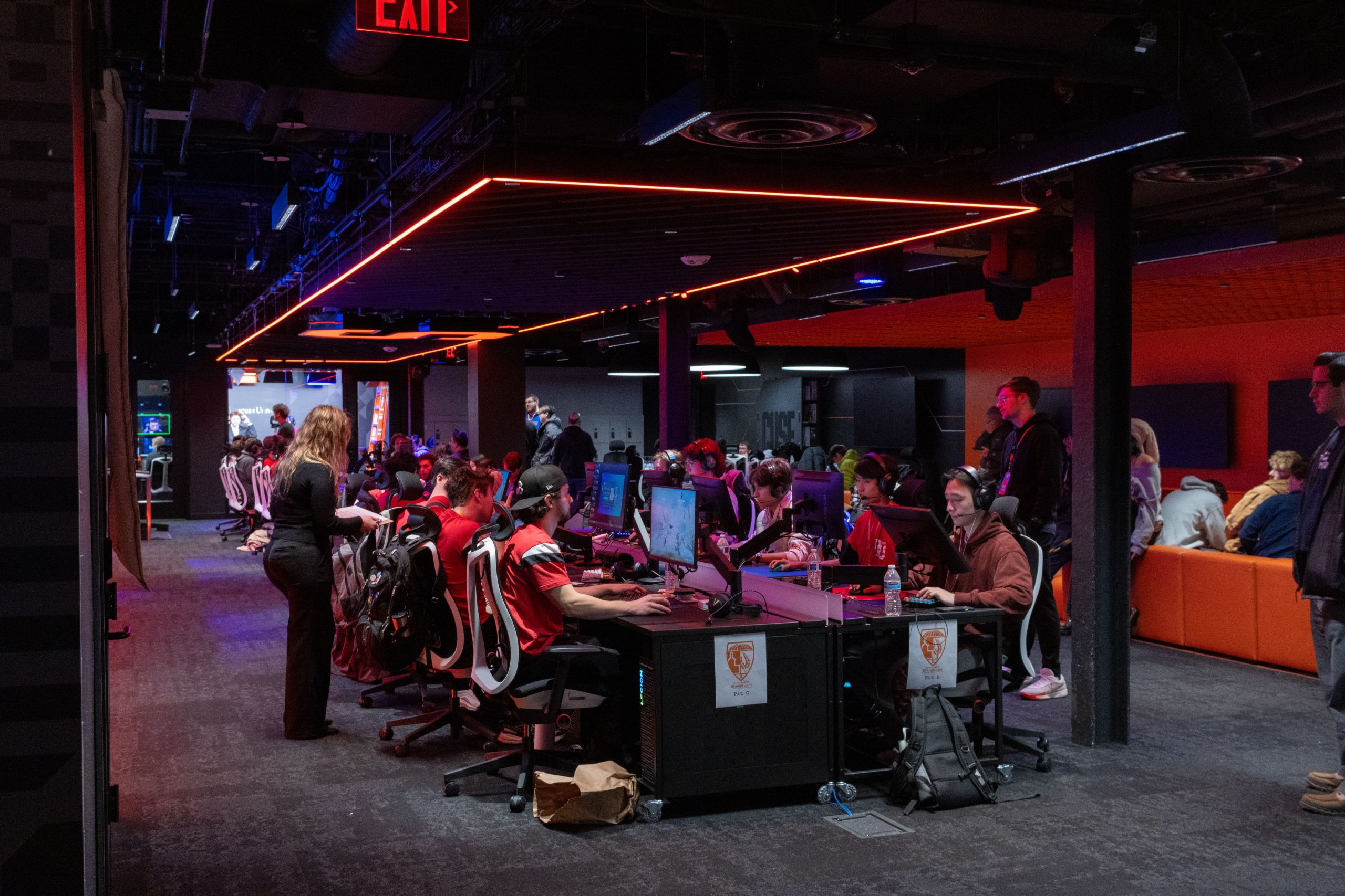 All 30 computers were in use at the Schine Gaming and Esports Center during the group stage of play.