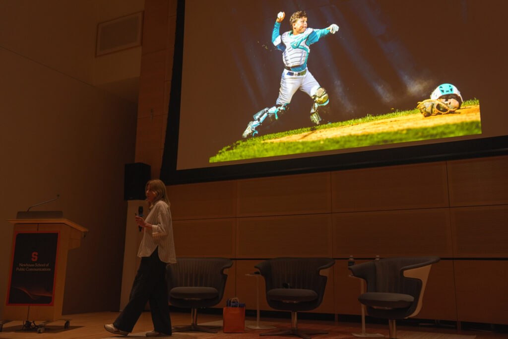 Sony Artisan of Imagery Jeane Fruth shares her work from her Grassroats Baseball project at the Sports Photography Up Close conversation on Thursday, September 4, 2026 at the Hergenhan Auditorium.
