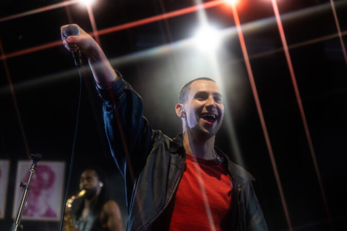 Jack Antonoff engages the crowd while frontmanning for Bleachers at CMAC in Canandaigua, New York on Saturday June 20th, 2026.