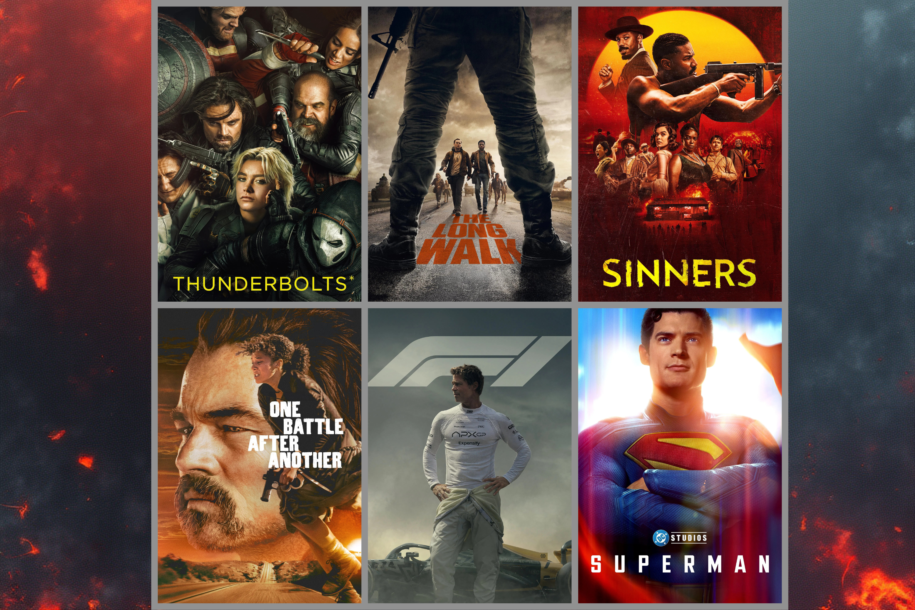 A grid highlighting a few movie posters on the list of 2025's top movies.