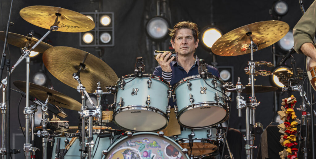 Wilco drummer Glenn Kotche performs at Beak & Skiff Apple Orchards in LaFayette, N.Y., June 17, 2026. Kotche joined the band during the period surrounding “Yankee Hotel Foxtrot.”