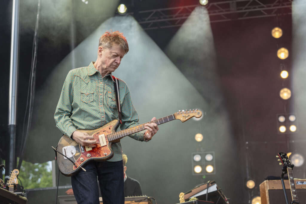 Wilco guitarist Nels Cline performs during the band’s set at Beak & Skiff Apple Orchards in LaFayette, N.Y., June 17, 2026.