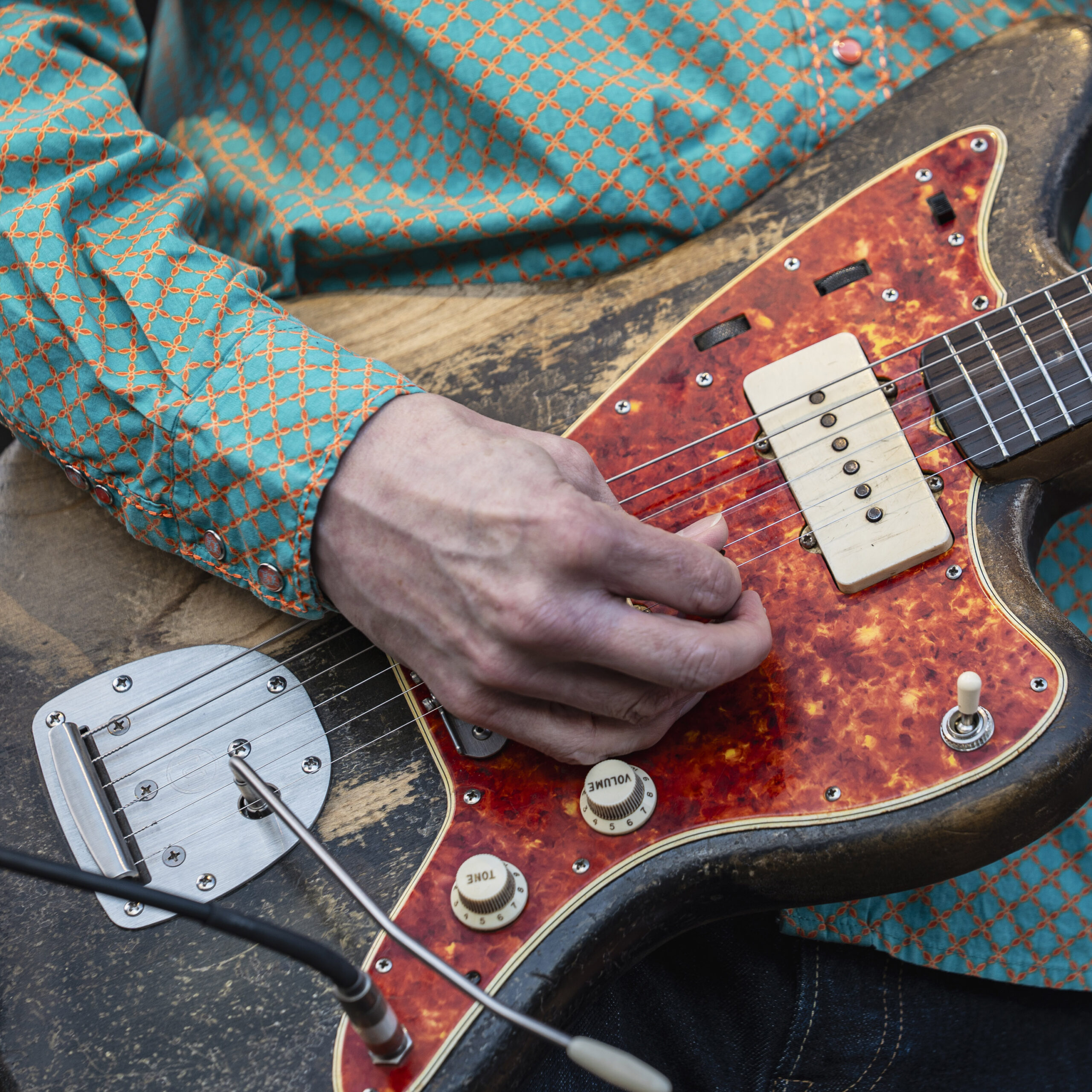 Wilco guitarist Nels Cline plays during the band’s performance at Beak & Skiff Apple Orchards in LaFayette, N.Y., June 17, 2026.