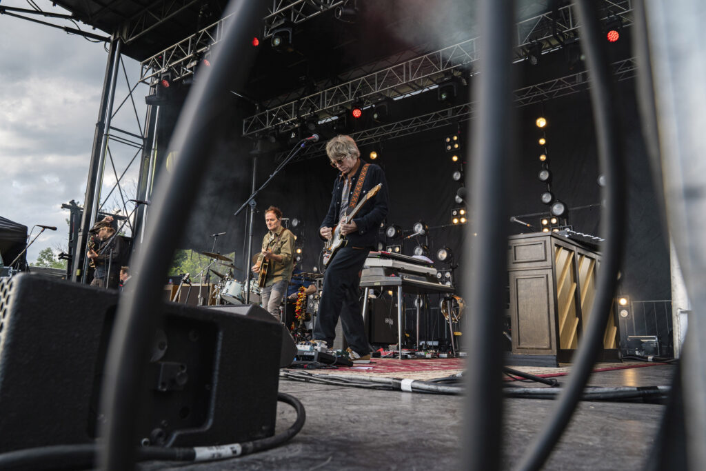 Wilco multi-instrumentalist Pat Sansone performs during the band’s set at Beak &Skiff Apple Orchards in LaFayette, N.Y., June 17, 2026.